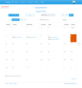 MediSign.com Screenshots - Appointments - month