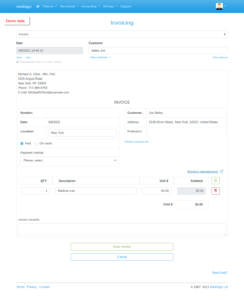 MediSign.com Screenshots - Create an Invoice