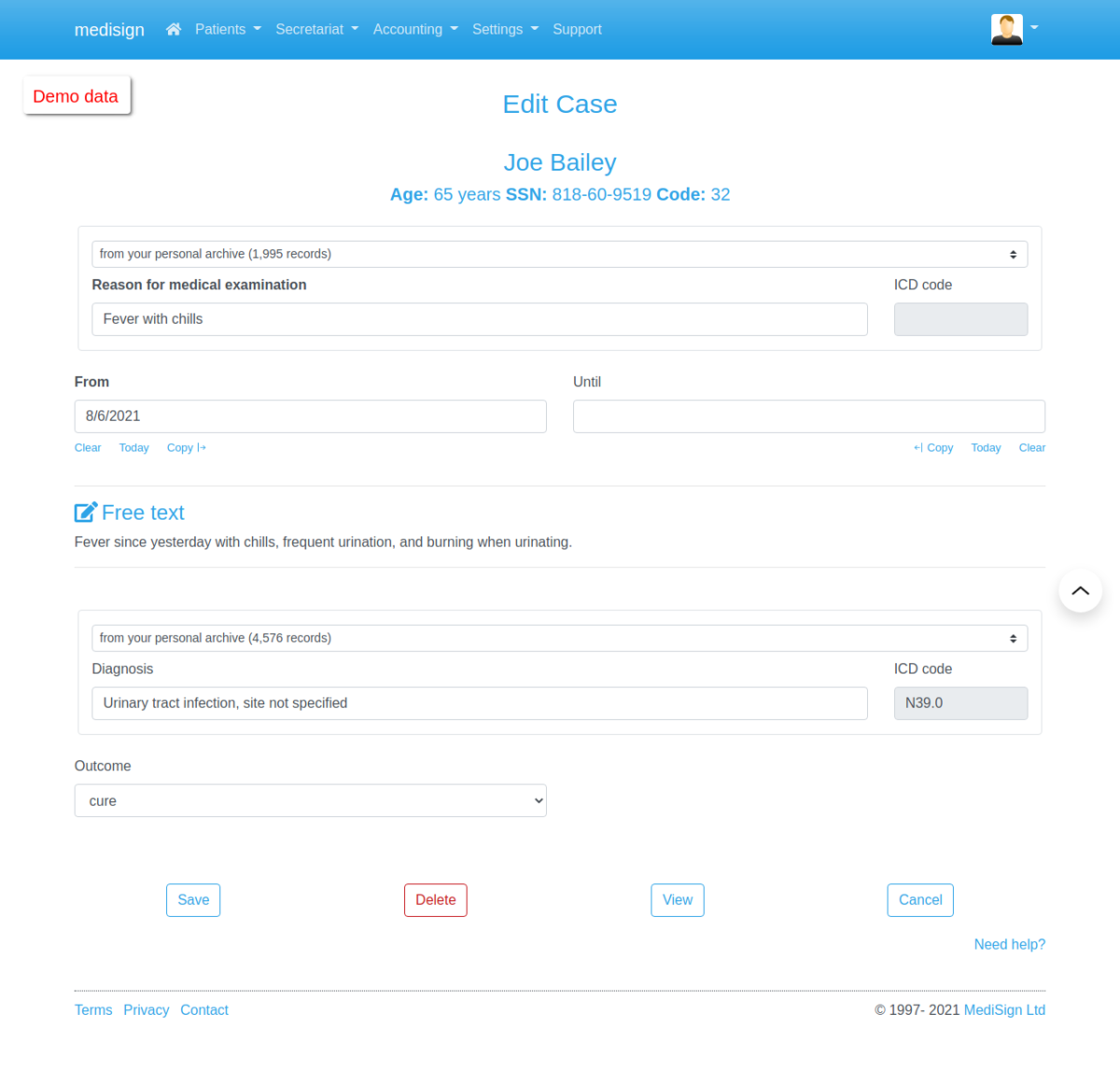 MediSign.com Screenshots - Edit Case