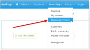 MediSign.com - Bulk Download Invoices (menu)